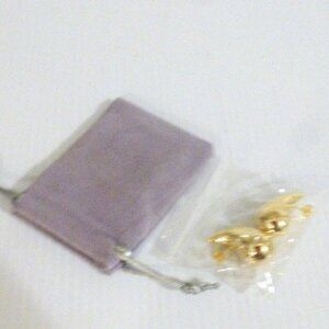 .925 TEARDROP Earrings Gold Tone w/ .925 Posts & Gift Pouch Stocking Stuffer